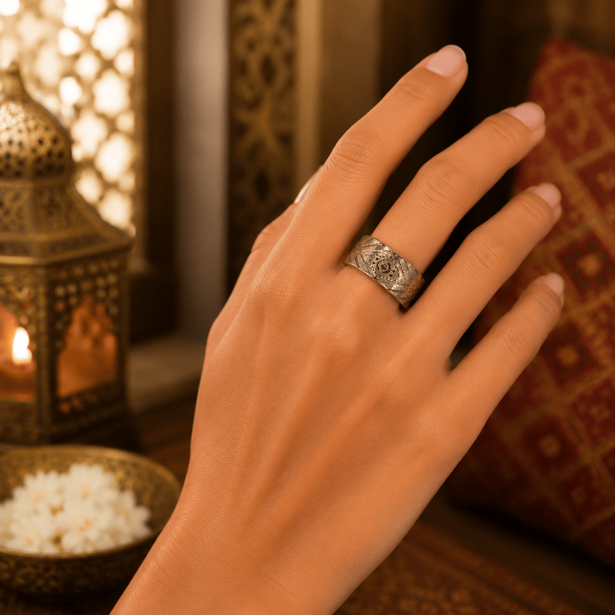 Anillo Aditi Ojo Protector en Cobre - BOUTIQUEDELAINDIA