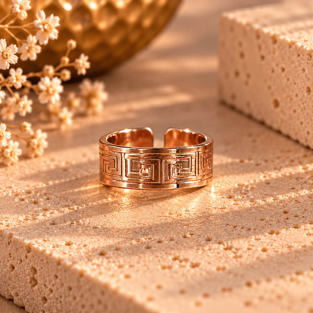 Anillo Arnav Geométrico en Cobre - BOUTIQUEDELAINDIA
