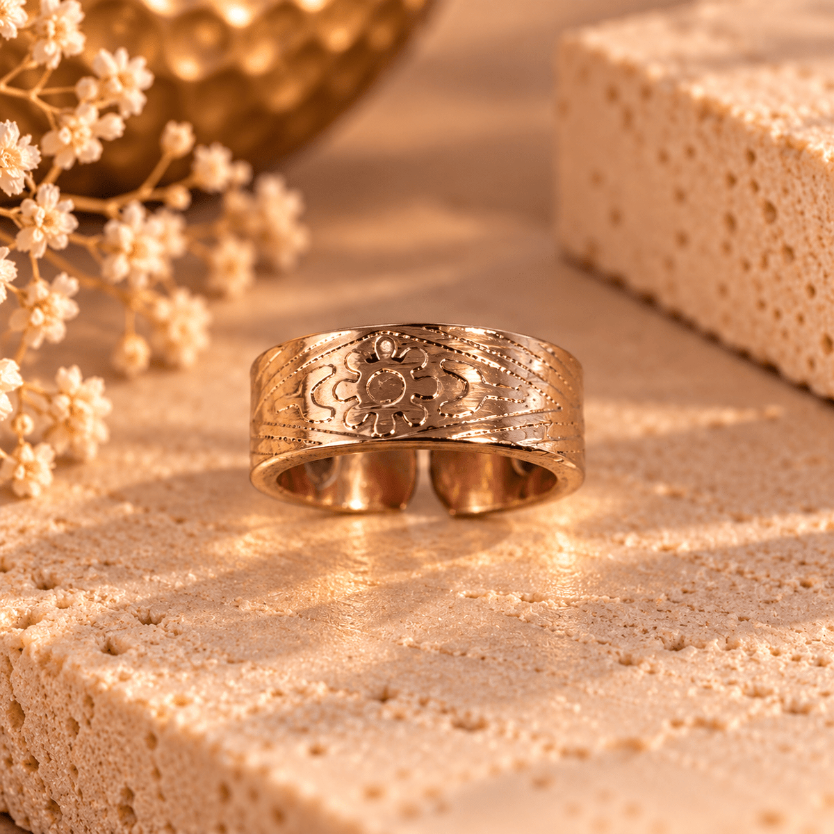 Anillo Ishani Floral en Cobre - BOUTIQUEDELAINDIA