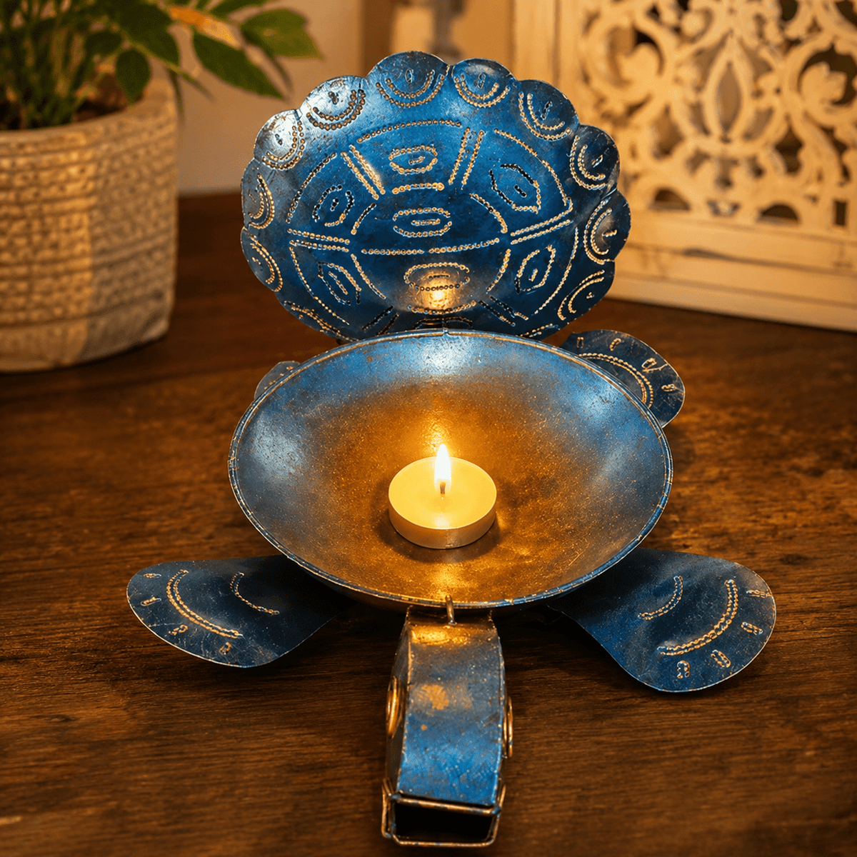 Porta vela Tortuga Marina con Cría Decorativa - BOUTIQUEDELAINDIA