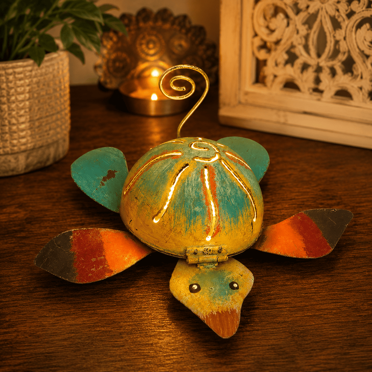 Porta vela Tortuga Marina con Caparazón Calado - BOUTIQUEDELAINDIA