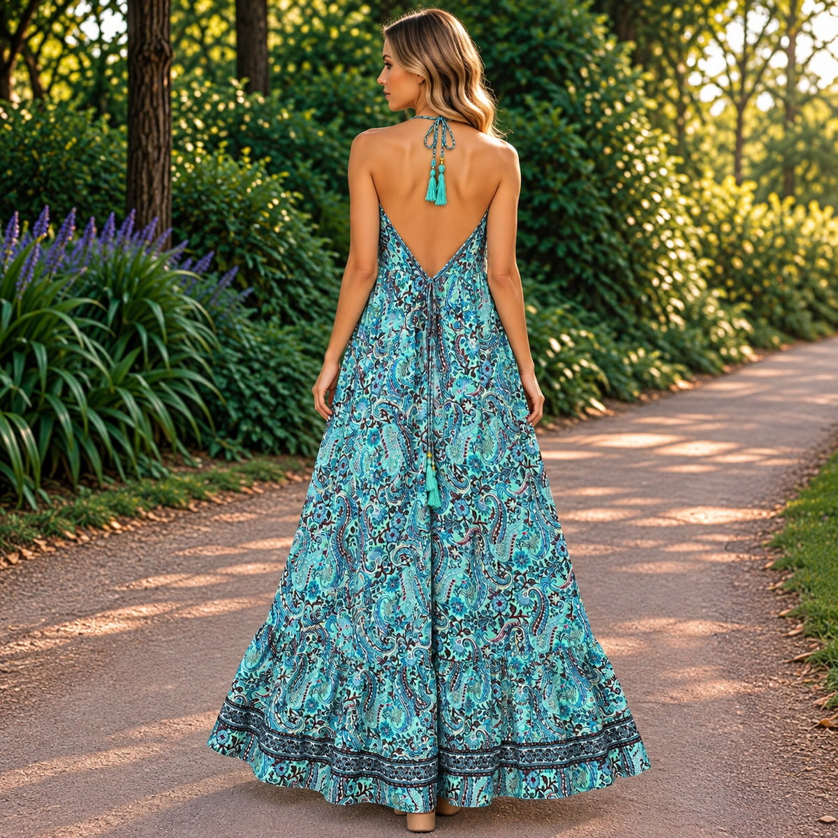 Vestido Mara Largo Estampado en Seda y Viscosa - BOUTIQUEDELAINDIA