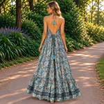 Vestido Mara Largo Estampado en Seda y Viscosa - BOUTIQUEDELAINDIA