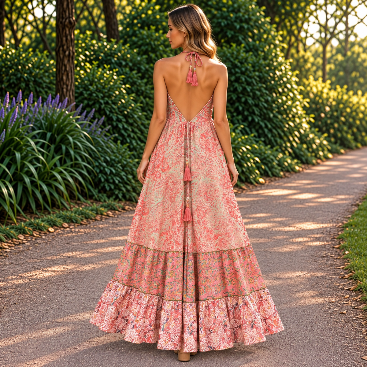 Vestido Mara Largo Estampado en Seda y Viscosa - BOUTIQUEDELAINDIA