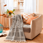 Manta Decorativa Bohemia de Algodón Tejida a Mano - BOUTIQUEDELAINDIA