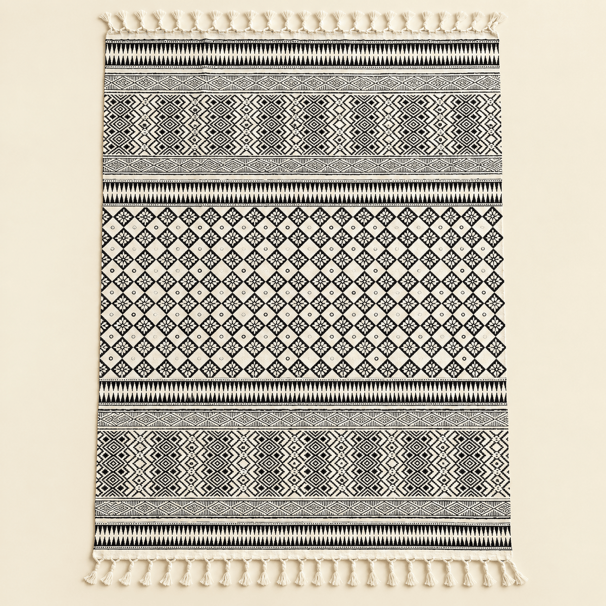 Manta Decorativa Bohemia de Algodón Tejida a Mano - BOUTIQUEDELAINDIA