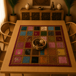 Centro de Mesa o Mantel Cuadros Artesanal - BOUTIQUEDELAINDIA