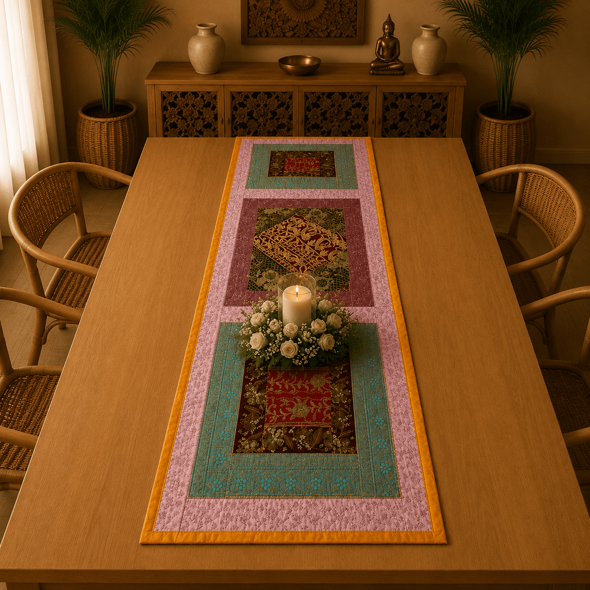 Camino de Mesa Patchwork de la India - BOUTIQUEDELAINDIA