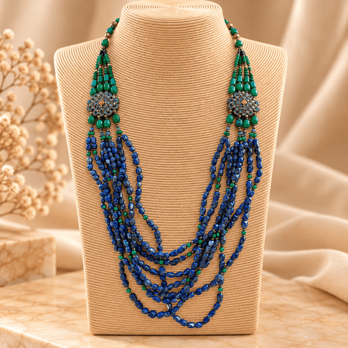 Collar Artesanal Ananda de Piedras Semipreciosas - BOUTIQUEDELAINDIA