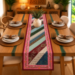 Camino de Mesa Patchwork Rosa Líneal - BOUTIQUEDELAINDIA