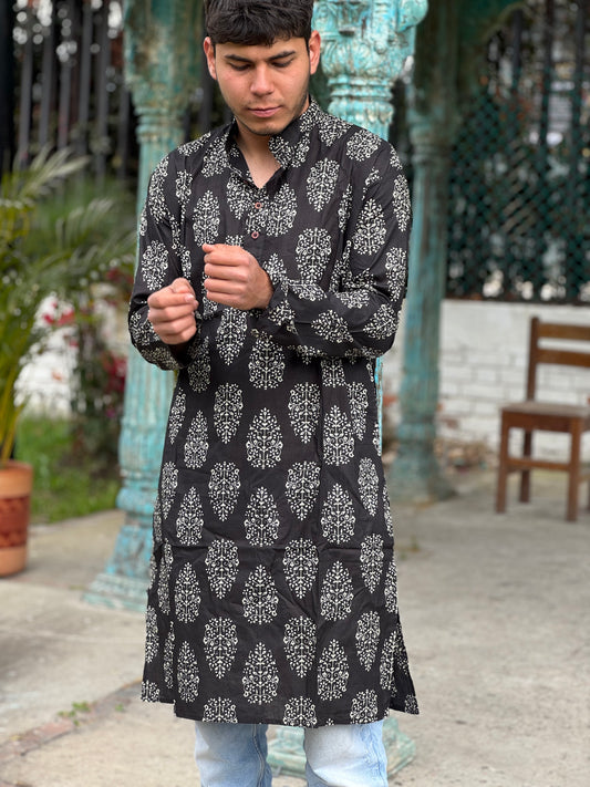 Kurta Hindu con Estampado Tradicional