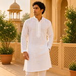 Kurta Larga Devansh de Algodón para Hombre