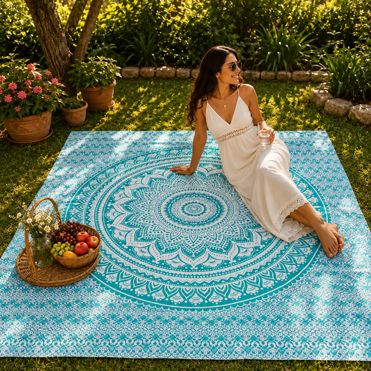 Tela Decorativa Mandala de Algodón - BOUTIQUEDELAINDIA