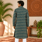 Kurta Larga para Hombre Zahir con Estampado de Camellos KH - BOUTIQUEDELAINDIA