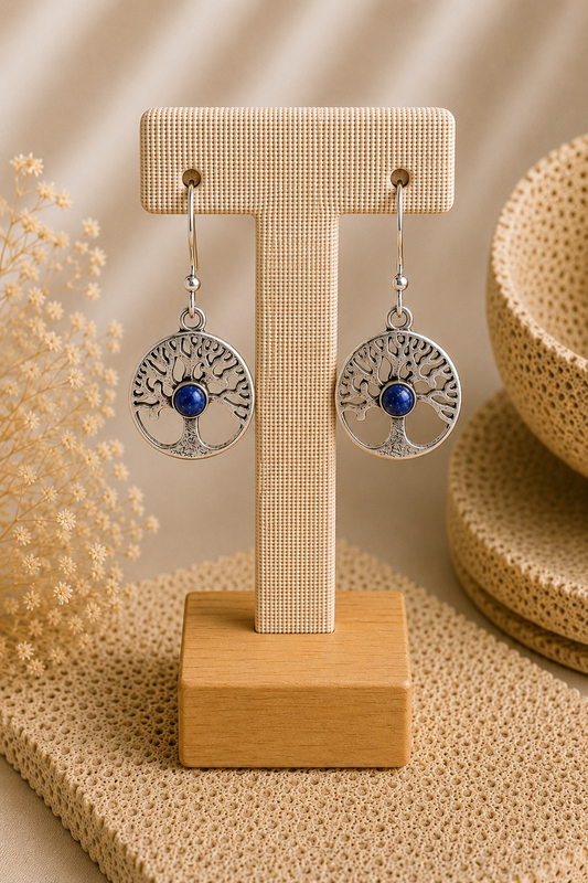 Aretes Árbol de la Vida Lápiz Lazul