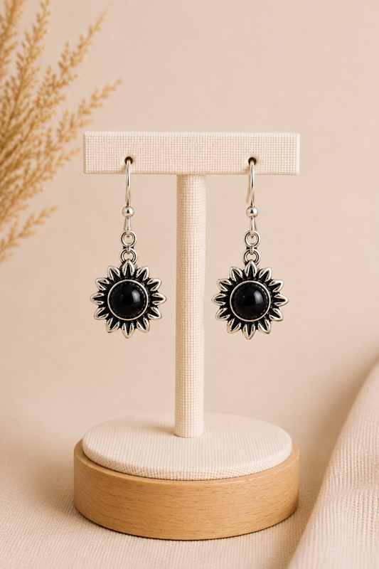Aretes Girasol Onix