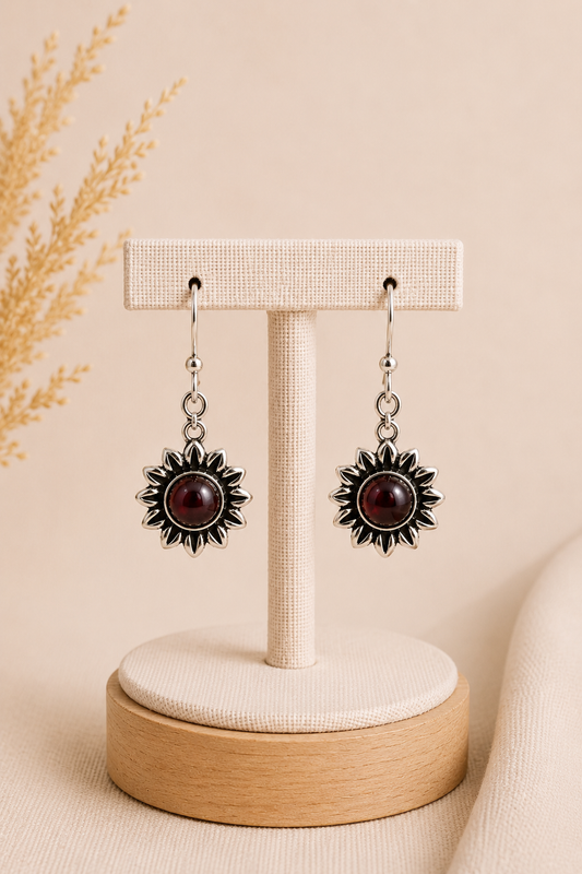 Aretes Girasol Amatista