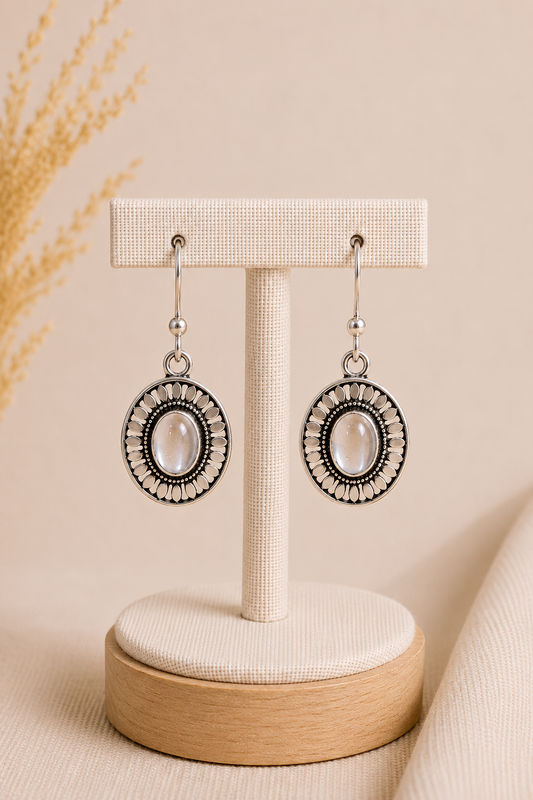 Aretes Piedra Cuarzo Rosa