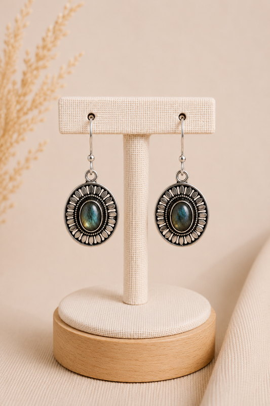 Aretes Piedra Labradorita