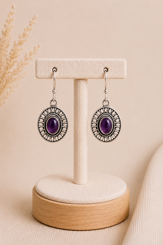 Aretes Piedra Amatista