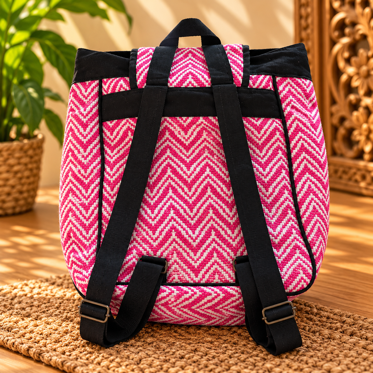 Morral Himalaya Tejido con Bolsillo Frontal - BOUTIQUEDELAINDIA
