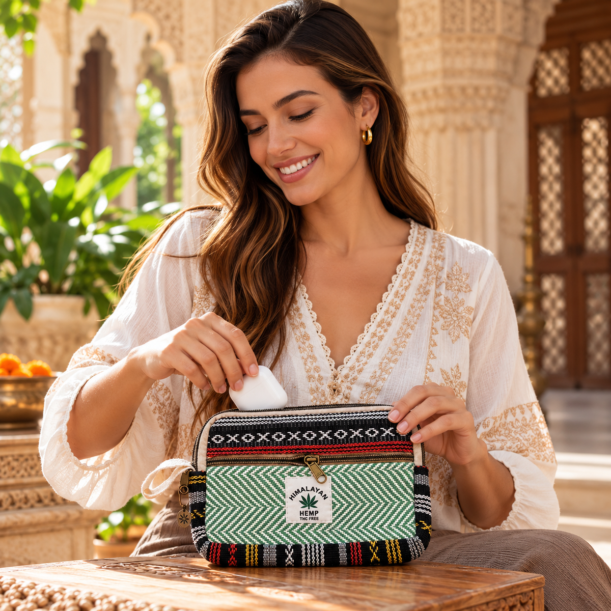 Estuche Organizador Himalaya Hara de Cáñamo - BOUTIQUEDELAINDIA