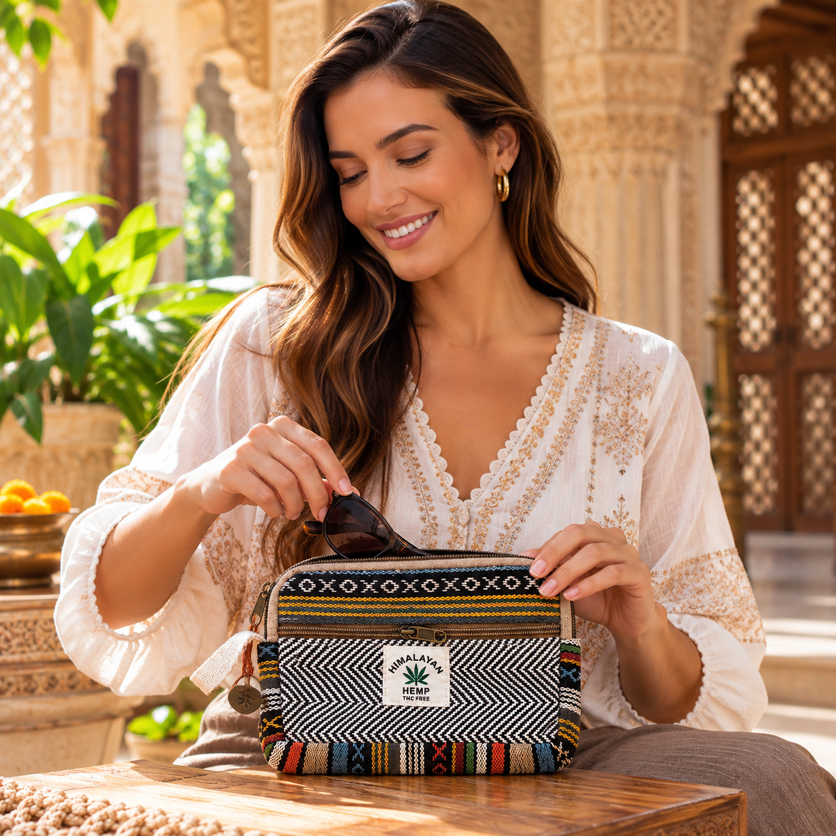 Estuche Organizador Himalaya Kiran de Cáñamo - BOUTIQUEDELAINDIA