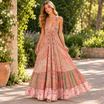 Vestido Mara Largo Estampado en Seda y Viscosa - BOUTIQUEDELAINDIA