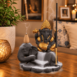 Porta Incienso Cascada Ganesha Gaja Dorado - BOUTIQUEDELAINDIA