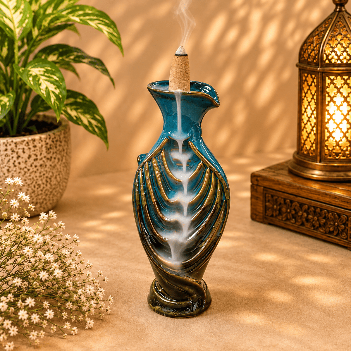 Porta Incienso para Cono en Cerámica Decorativa - BOUTIQUEDELAINDIA