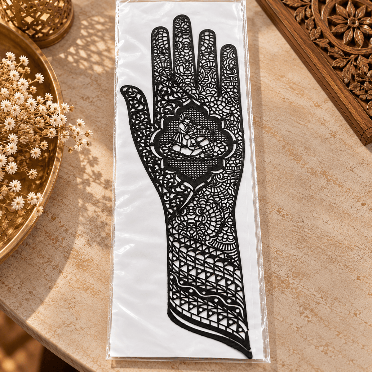 Plantilla de Henna India Mandala Floral – Arte Mehndi Tradicional - BOUTIQUEDELAINDIA