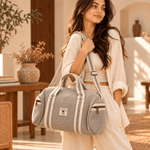 Bolso de viaje Himadri en Cáñamo con Doble Correa - BOUTIQUEDELAINDIA
