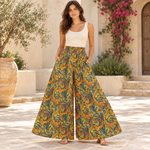 Pantalón Falda Kavya de Seda con Estampado Paisley Oriental. TRO - 18 - BOUTIQUEDELAINDIA