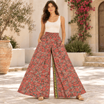 Falda Pantalón Zareen de Seda con Estampado Floral Oriental. TRO - 18 - BOUTIQUEDELAINDIA