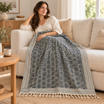 Manta Decorativa 100% Algodón Artesanal - BOUTIQUEDELAINDIA