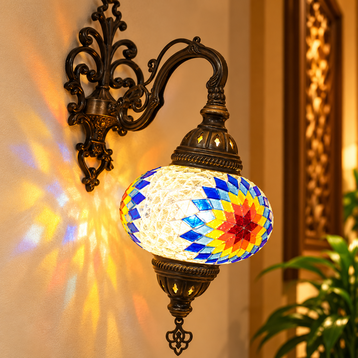 Lámpara Turca de Pared Sol de Konya - BOUTIQUEDELAINDIA