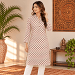 Kurta Larga para Mujer Priya con Estampado Floral KM - BOUTIQUEDELAINDIA