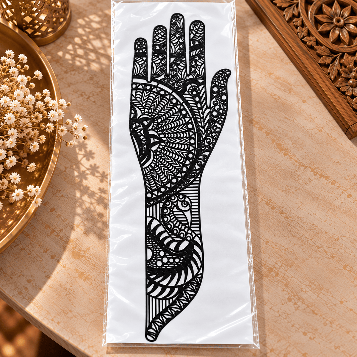 Plantilla de Henna India Mandala Surya – Arte Mehndi Geométrico - BOUTIQUEDELAINDIA