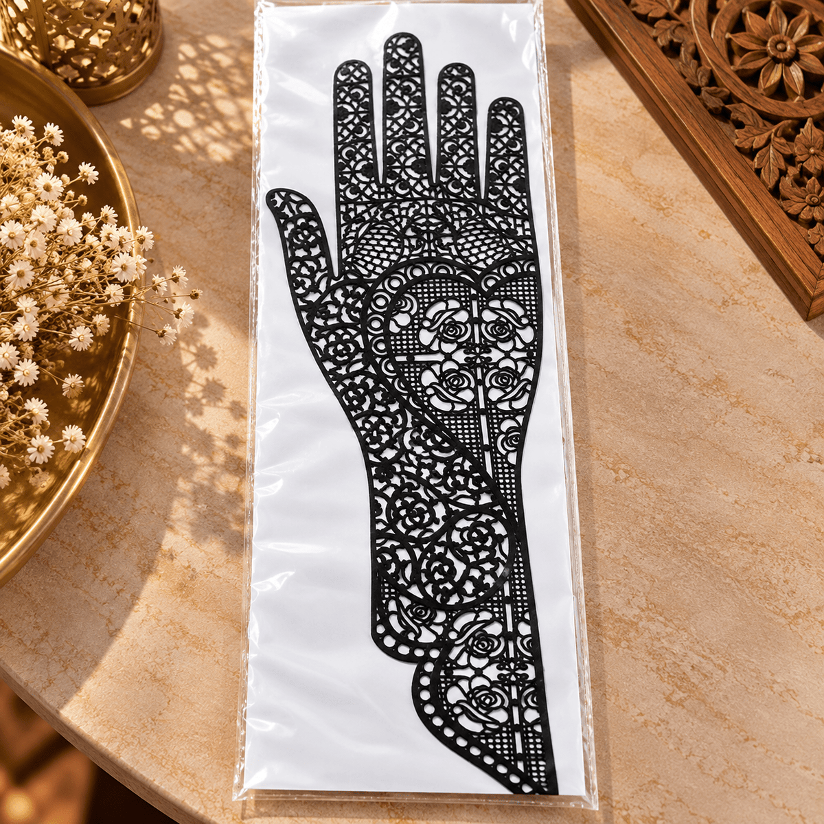 Plantilla de Henna India Rosas de Rajasthan – Arte Mehndi Floral - BOUTIQUEDELAINDIA