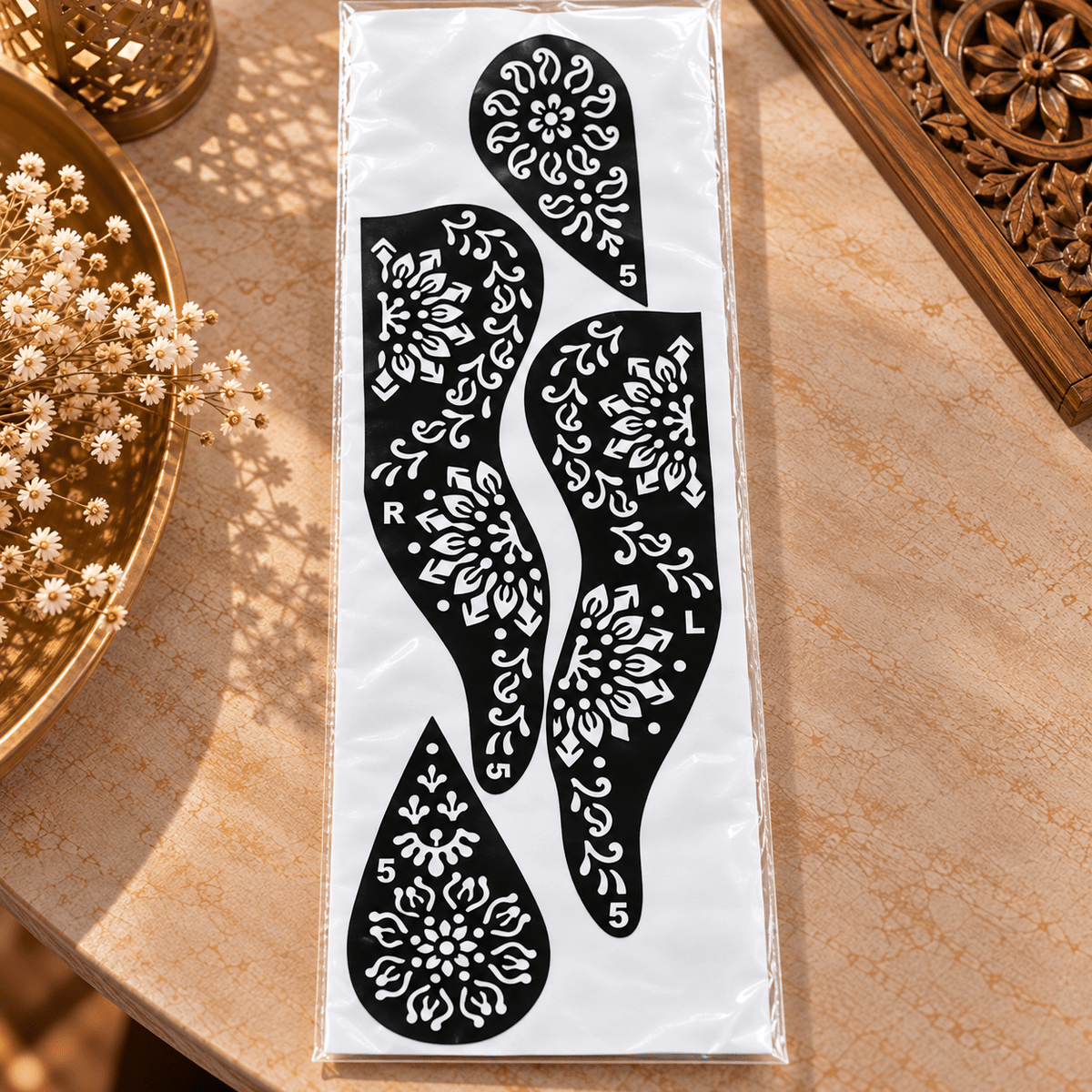 Plantilla de Henna India Chandrika – Arte Mehndi Floral - BOUTIQUEDELAINDIA