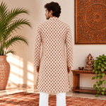 Kurta Larga para Hombre Rohan con Estampado Floral KH - BOUTIQUEDELAINDIA