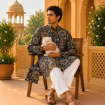 Kurta Icon Estampado y Bordado - BOUTQUEDELAINDIA