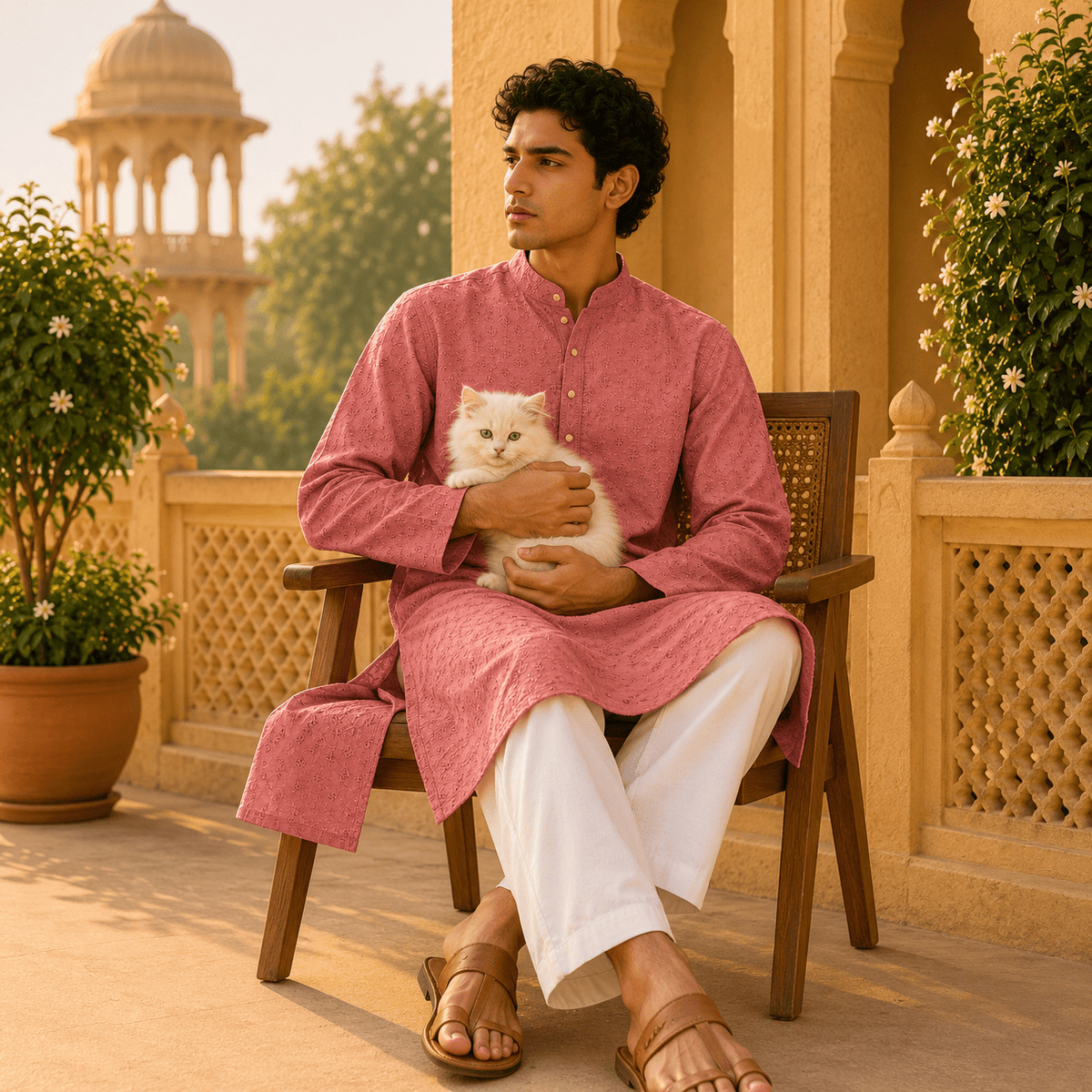 Kurta Icon Estampado y Bordado - BOUTQUEDELAINDIA