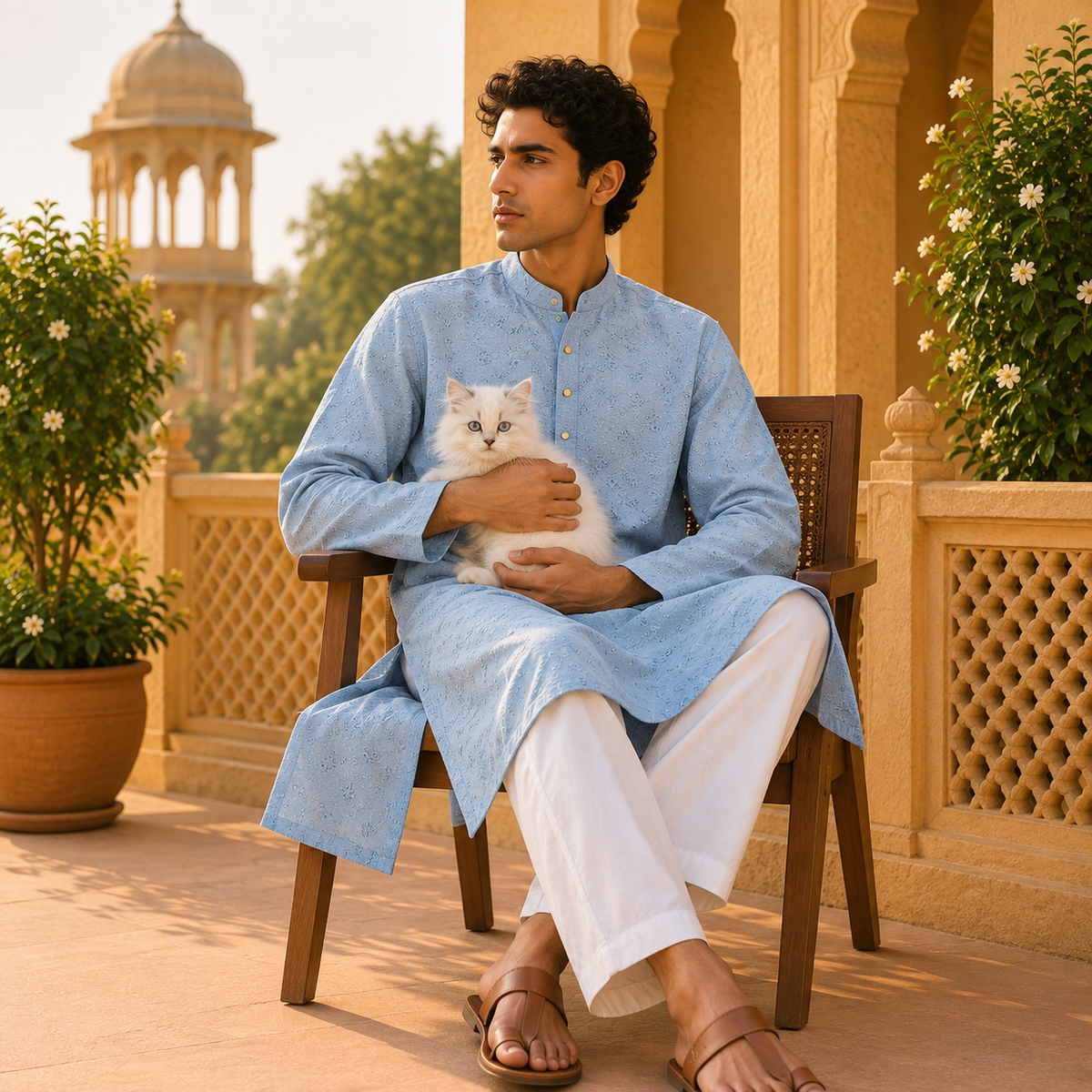 Kurta Icon Estampado y Bordado - BOUTQUEDELAINDIA