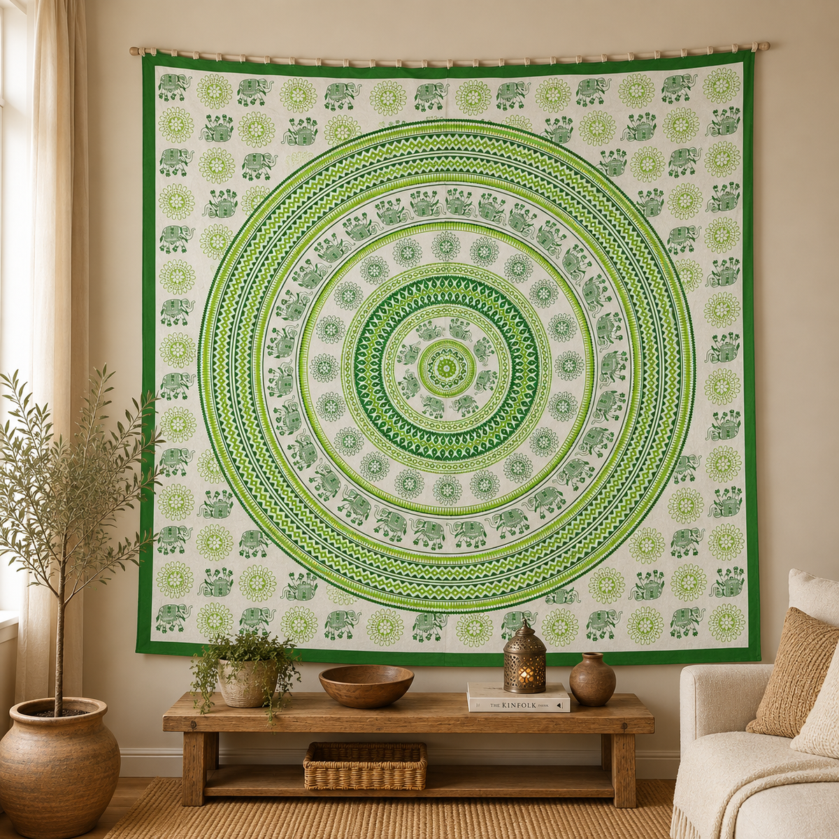 Tela Decorativa Mandala de Algodón - BOUTIQUEDELAINDIA