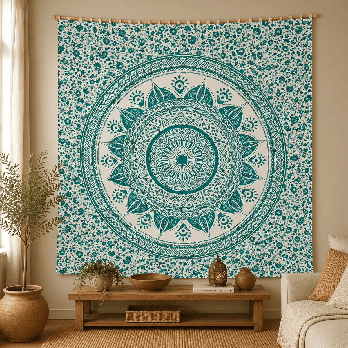 Tela Decorativa Mandala Jardín de Kerala - BOUTIQUEDELAINDIA