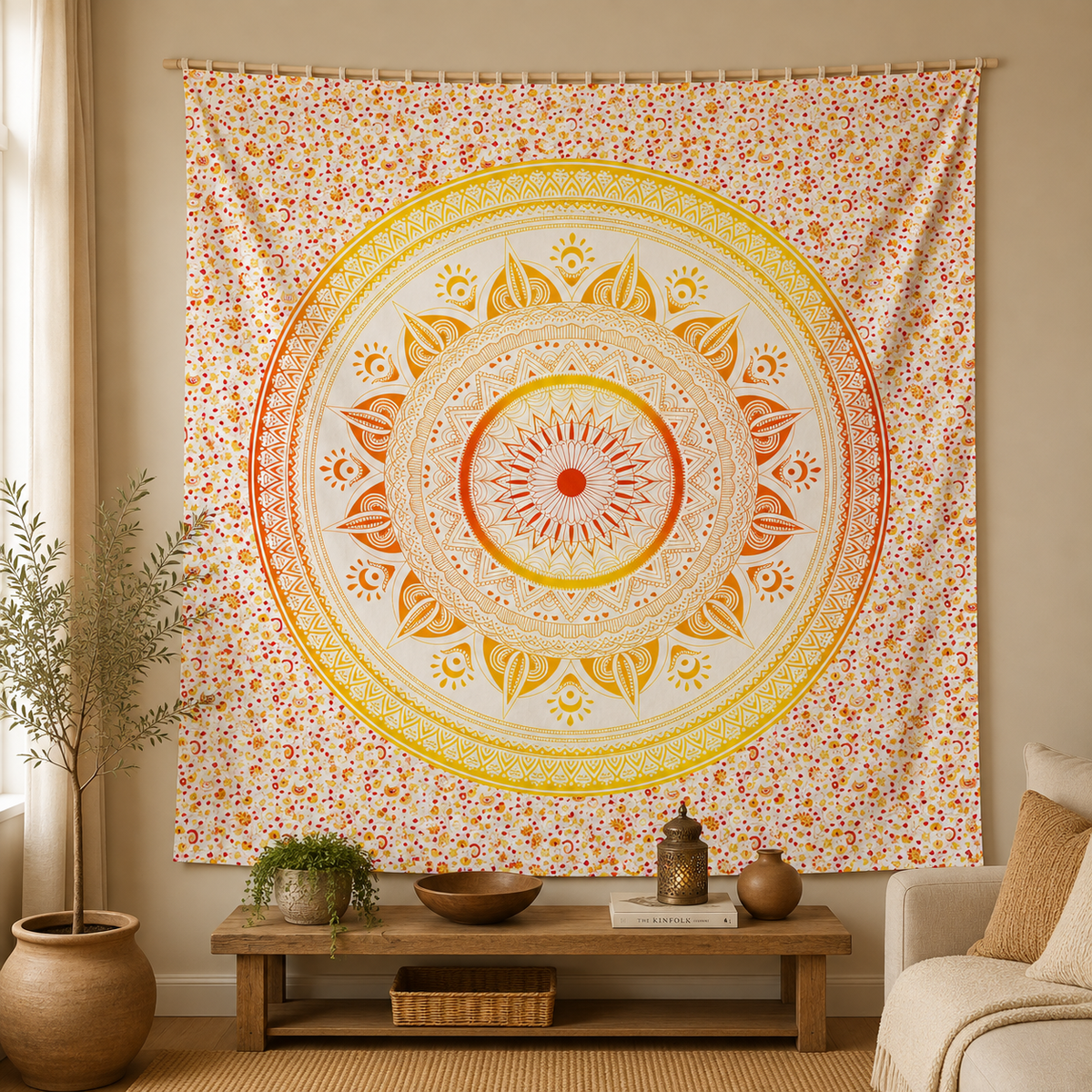 Tela Decorativa Mandala de Algodón - BOUTIQUEDELAINDIA