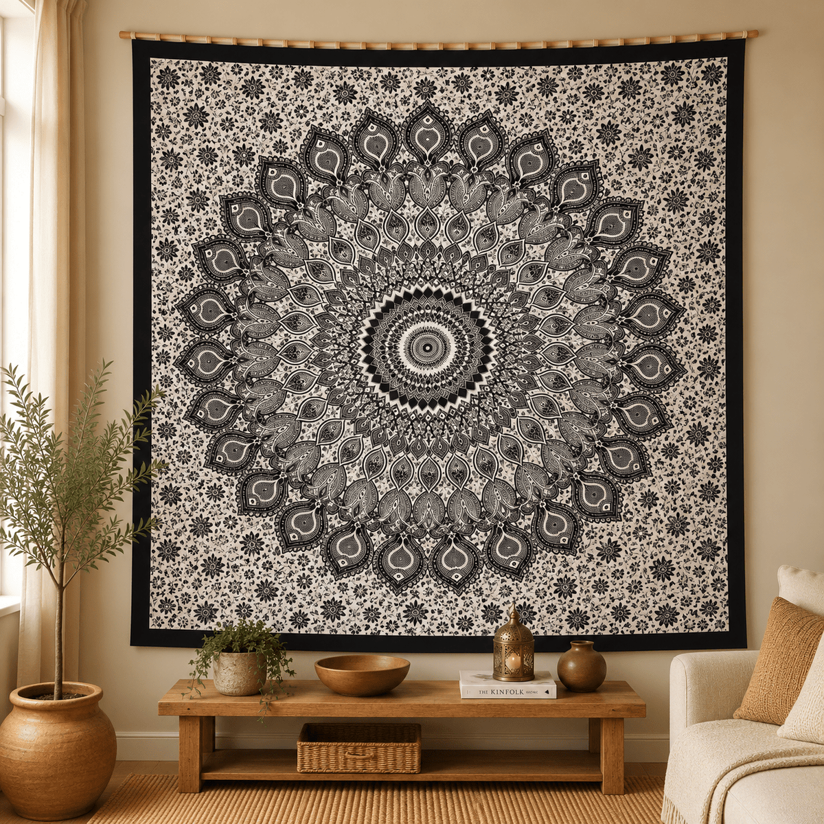 Tela Decorativa Mandala Eclipse de Agra - BOUTIQUEDELAINDIA