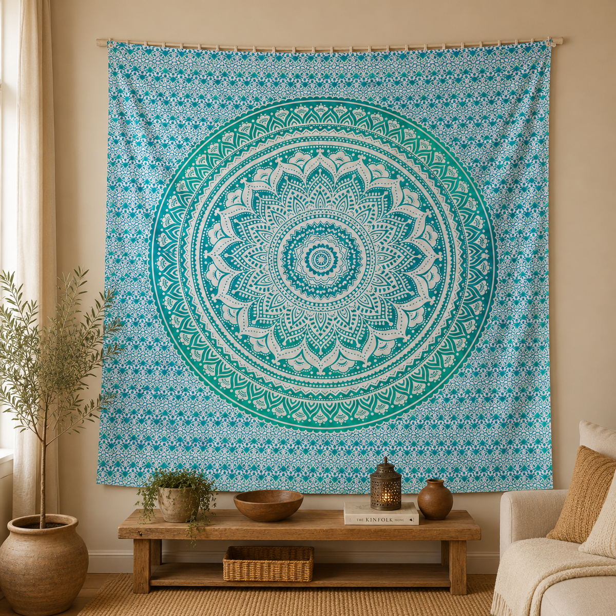 Tela Decorativa Mandala de Algodón - BOUTIQUEDELAINDIA