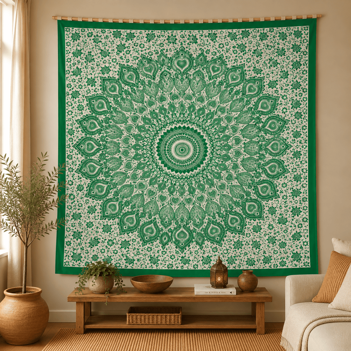 Tela Decorativa Mandala Pavo Real de Mysore - BOUTIQUEDELAINDIA